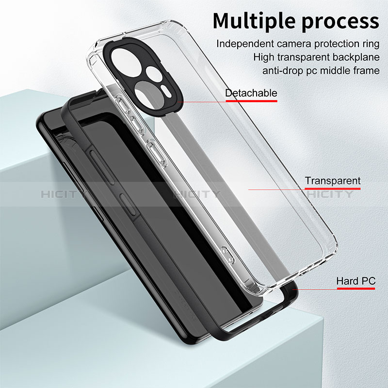 Custodia Silicone Trasparente Specchio Laterale Cover H01P per Xiaomi Poco F5 5G