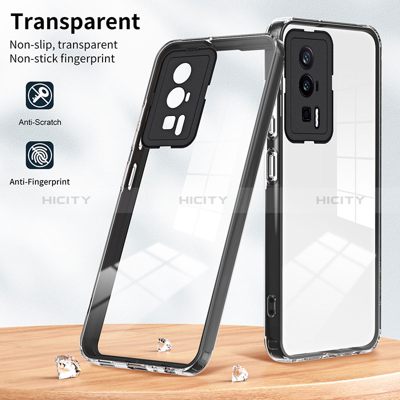 Custodia Silicone Trasparente Specchio Laterale Cover H01P per Xiaomi Poco F5 Pro 5G