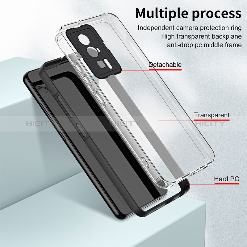 Custodia Silicone Trasparente Specchio Laterale Cover H01P per Xiaomi Poco F5 Pro 5G