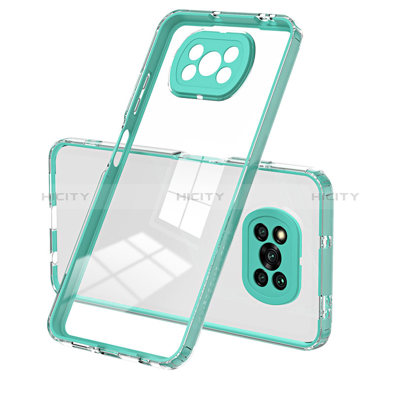 Custodia Silicone Trasparente Specchio Laterale Cover H01P per Xiaomi Poco X3 Pro Verde