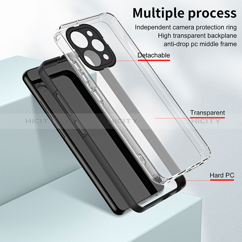 Custodia Silicone Trasparente Specchio Laterale Cover H01P per Xiaomi Redmi 12 4G
