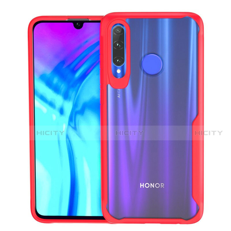 Custodia Silicone Trasparente Specchio Laterale Cover H02 per Huawei Honor 20i Rosso