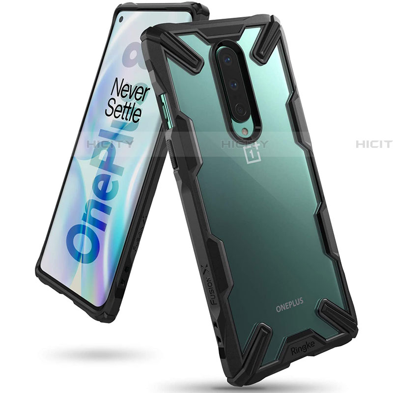 Custodia Silicone Trasparente Specchio Laterale Cover H02 per OnePlus 8