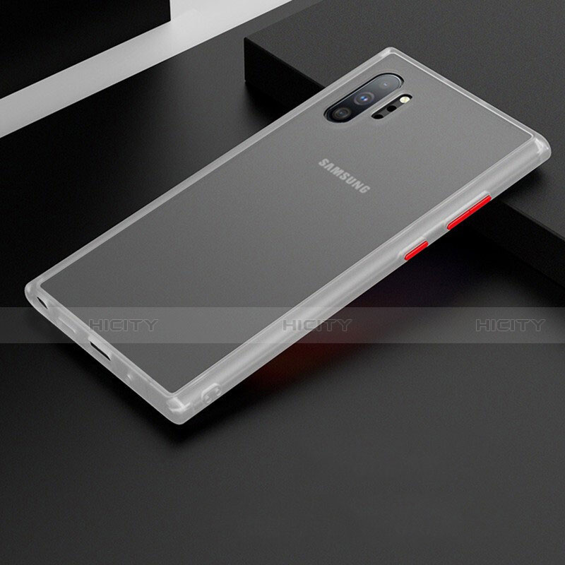 Custodia Silicone Trasparente Specchio Laterale Cover H02 per Samsung Galaxy Note 10 Plus 5G Bianco
