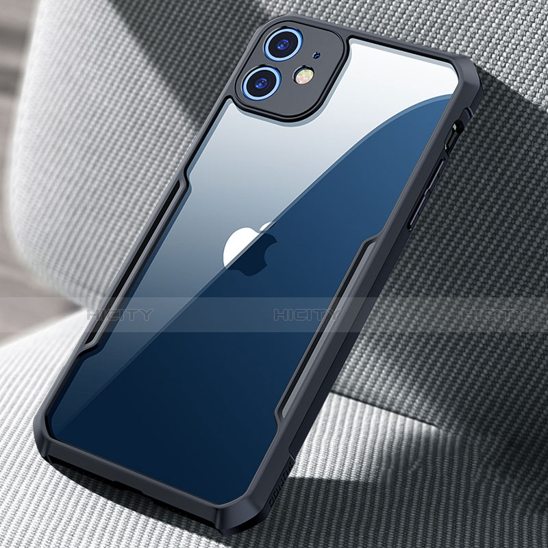 Custodia Silicone Trasparente Specchio Laterale Cover H03 per Apple iPhone 12 Nero
