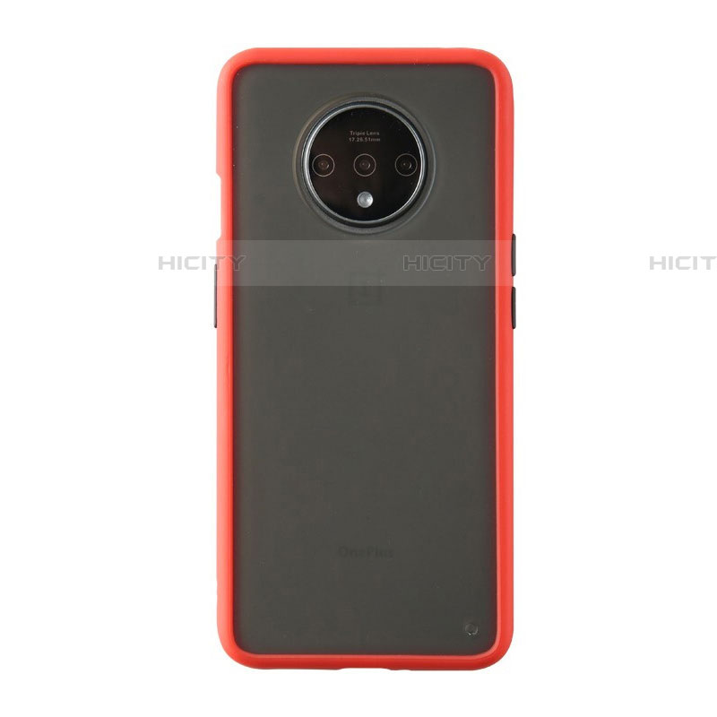 Custodia Silicone Trasparente Specchio Laterale Cover H03 per OnePlus 7T Rosso
