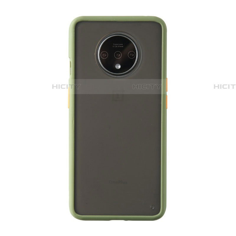 Custodia Silicone Trasparente Specchio Laterale Cover H03 per OnePlus 7T Verde