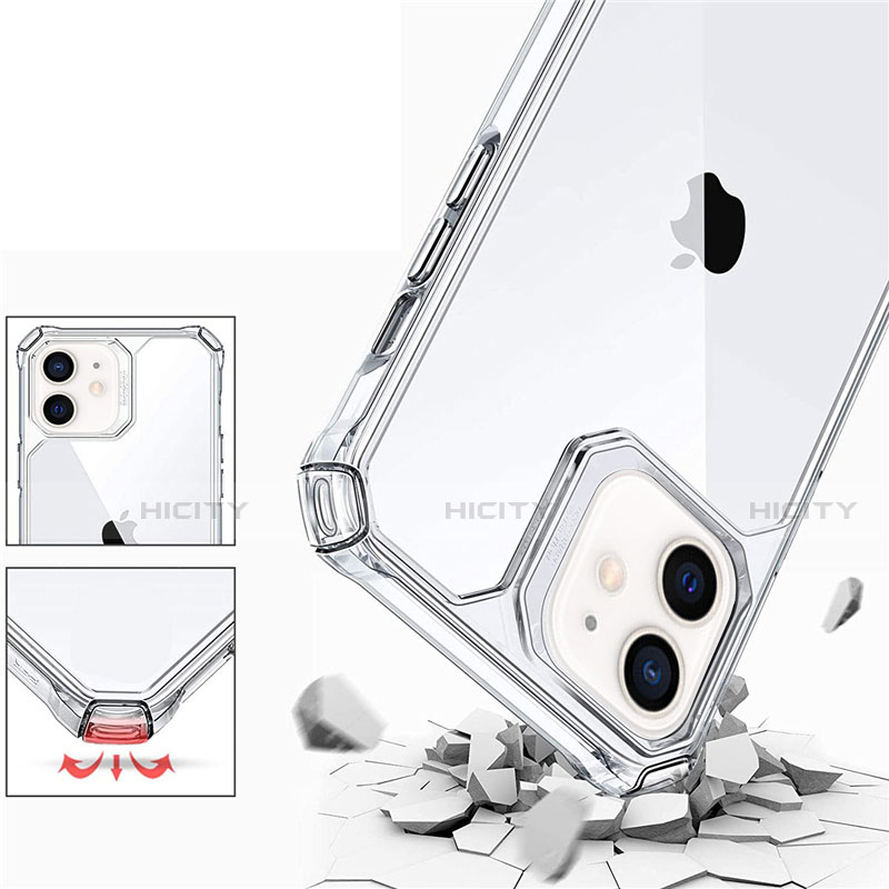 Custodia Silicone Trasparente Specchio Laterale Cover H04 per Apple iPhone 12