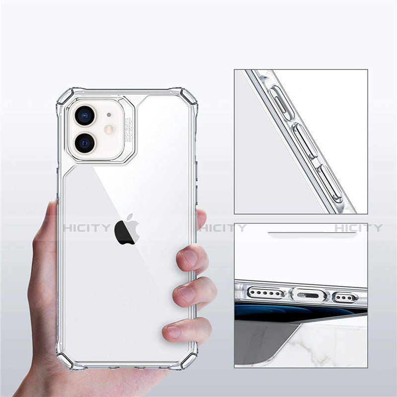 Custodia Silicone Trasparente Specchio Laterale Cover H04 per Apple iPhone 12 Mini