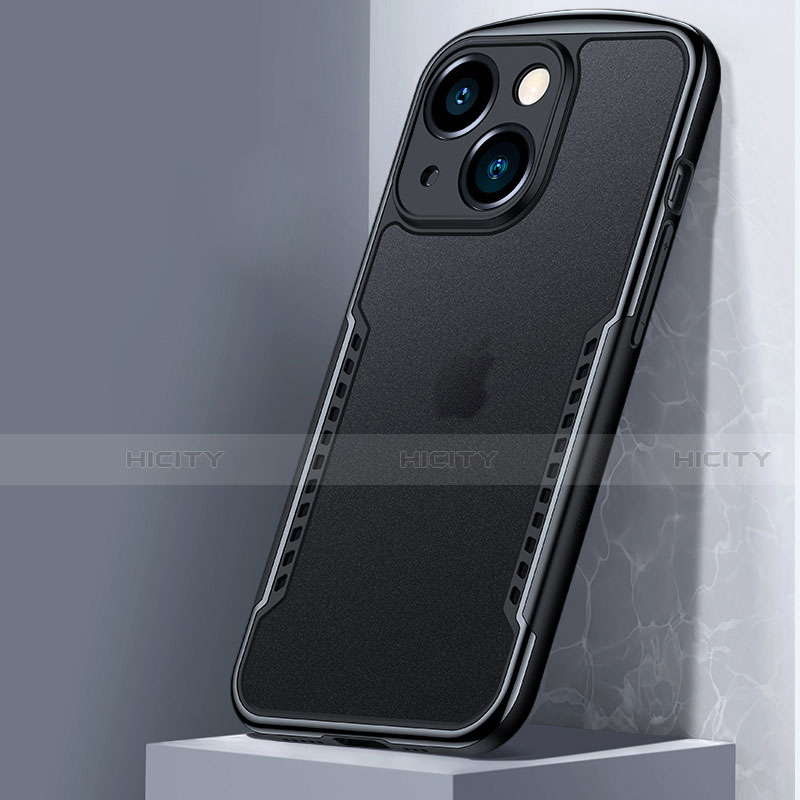 Custodia Silicone Trasparente Specchio Laterale Cover M01 per Apple iPhone 13 Mini Nero