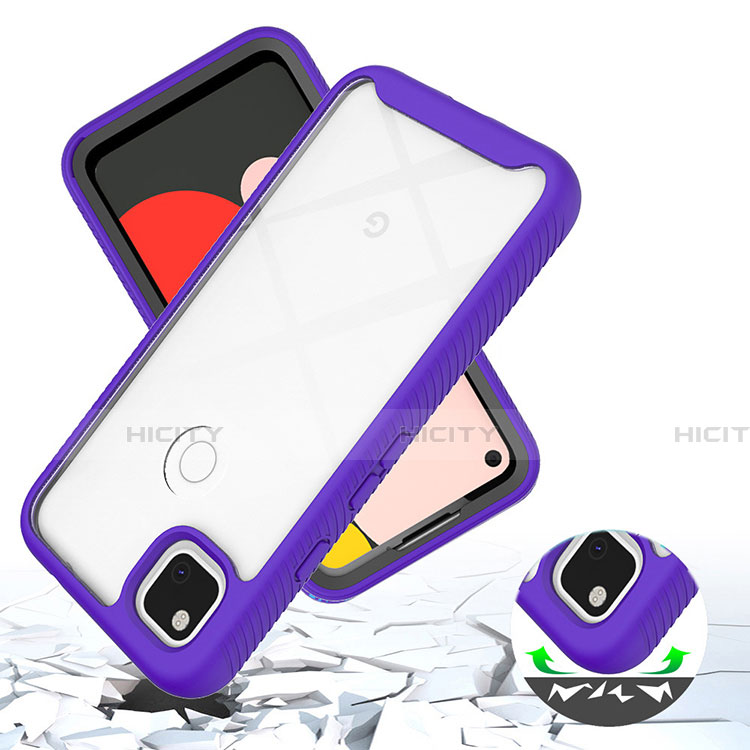 Custodia Silicone Trasparente Specchio Laterale Cover M01 per Google Pixel 4a