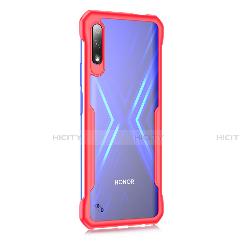 Custodia Silicone Trasparente Specchio Laterale Cover M01 per Huawei Honor 9X Rosso