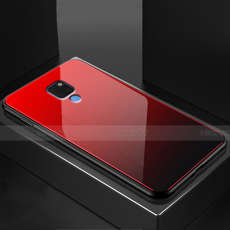 Custodia Silicone Trasparente Specchio Laterale Cover M01 per Huawei Mate 20 Rosso