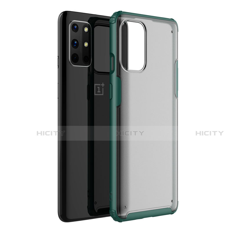 Custodia Silicone Trasparente Specchio Laterale Cover M01 per OnePlus 8T 5G Verde