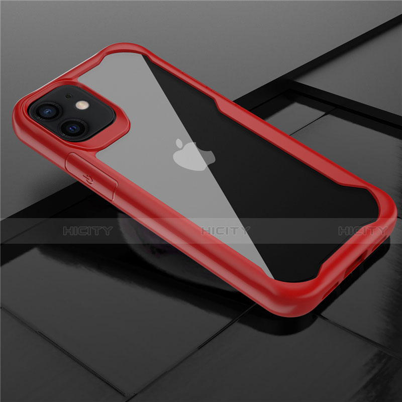 Custodia Silicone Trasparente Specchio Laterale Cover M02 per Apple iPhone 12