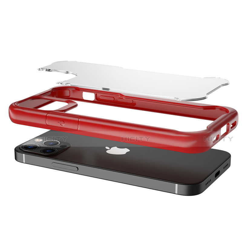 Custodia Silicone Trasparente Specchio Laterale Cover M02 per Apple iPhone 12 Pro Max