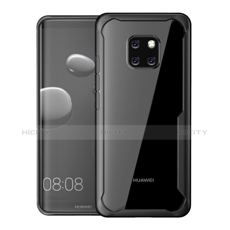 Custodia Silicone Trasparente Specchio Laterale Cover M02 per Huawei Mate 20 Pro Nero