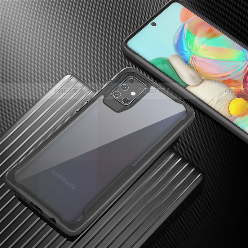 Custodia Silicone Trasparente Specchio Laterale Cover M02 per Samsung Galaxy A71 5G
