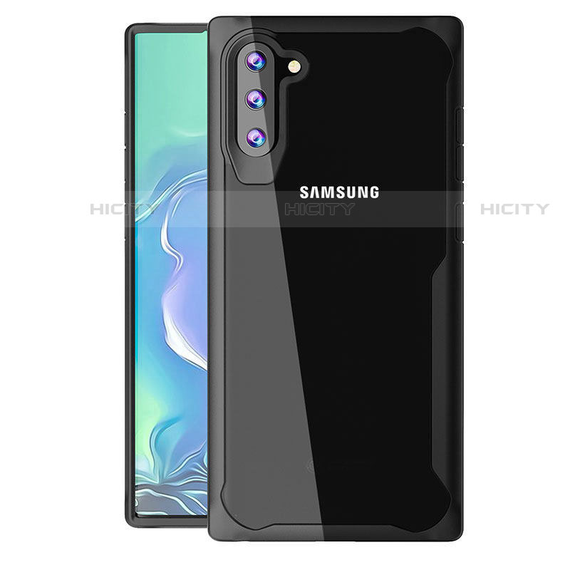 Custodia Silicone Trasparente Specchio Laterale Cover M02 per Samsung Galaxy Note 10 Nero