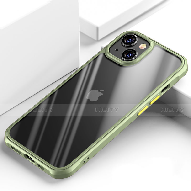 Custodia Silicone Trasparente Specchio Laterale Cover M03 per Apple iPhone 13