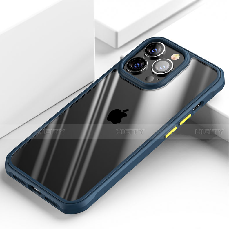 Custodia Silicone Trasparente Specchio Laterale Cover M03 per Apple iPhone 13 Pro