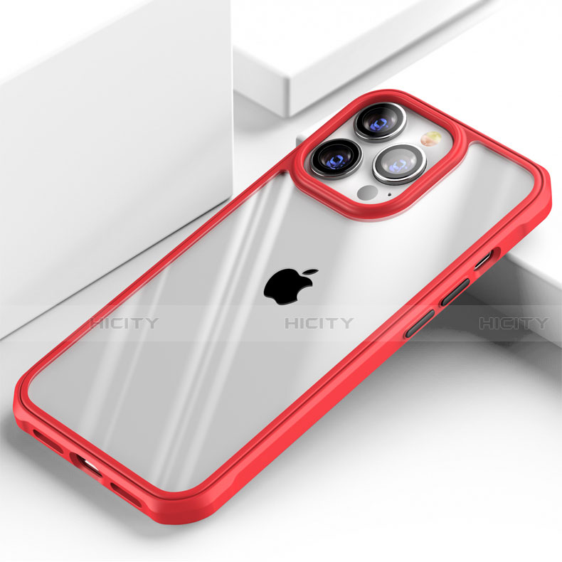 Custodia Silicone Trasparente Specchio Laterale Cover M03 per Apple iPhone 15 Pro Max