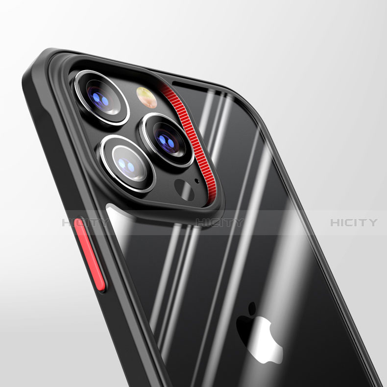 Custodia Silicone Trasparente Specchio Laterale Cover M03 per Apple iPhone 15 Pro Max