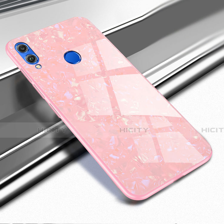 Custodia Silicone Trasparente Specchio Laterale Cover M03 per Huawei Honor 8X Oro Rosa