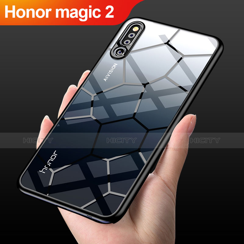 Custodia Silicone Trasparente Specchio Laterale Cover M03 per Huawei Honor Magic 2 Nero