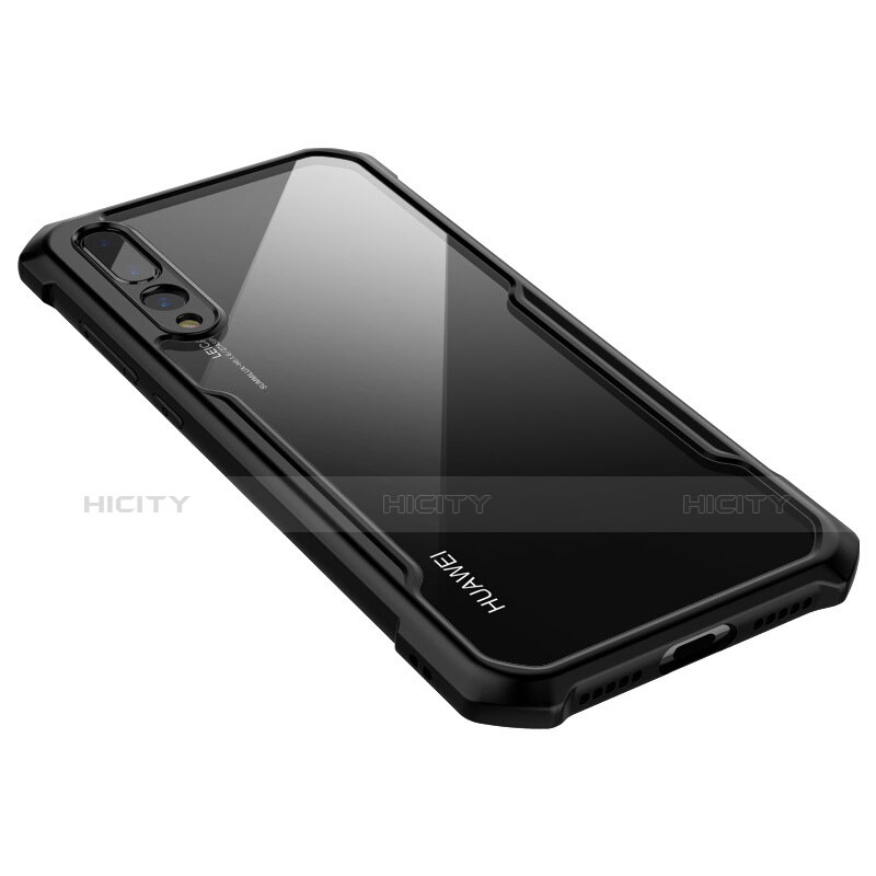 Custodia Silicone Trasparente Specchio Laterale Cover M03 per Huawei P20 Pro Nero