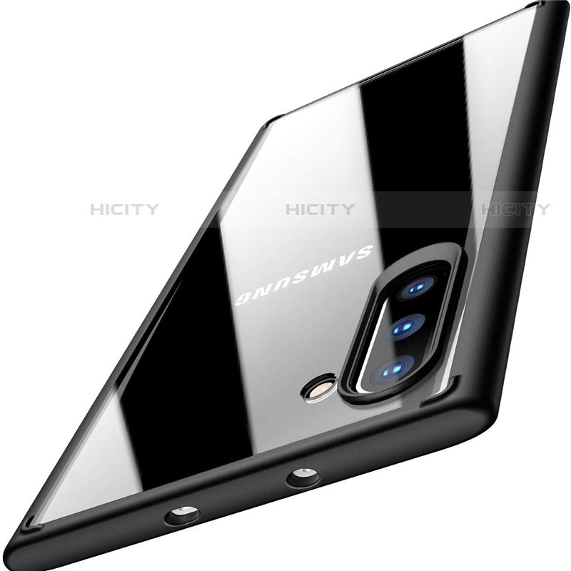 Custodia Silicone Trasparente Specchio Laterale Cover M03 per Samsung Galaxy Note 10 5G Nero
