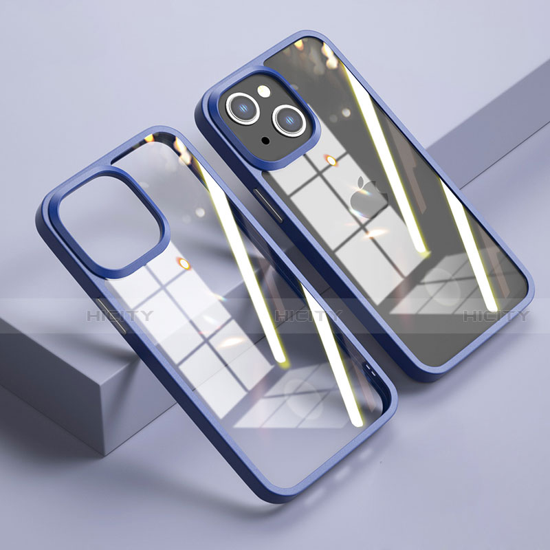 Custodia Silicone Trasparente Specchio Laterale Cover M04 per Apple iPhone 14