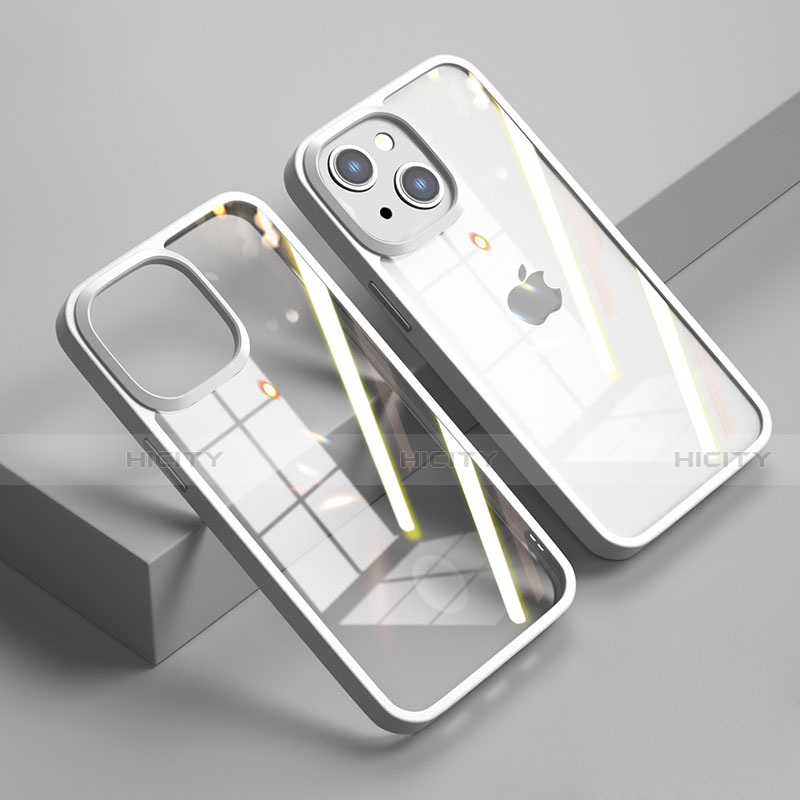 Custodia Silicone Trasparente Specchio Laterale Cover M04 per Apple iPhone 14