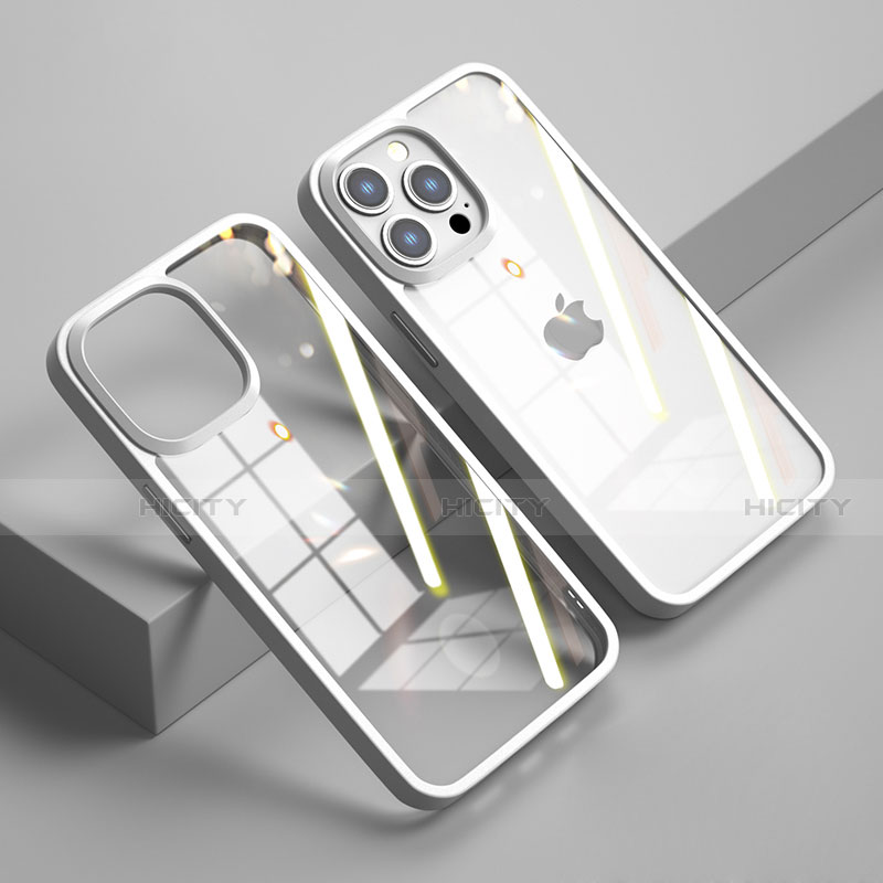Custodia Silicone Trasparente Specchio Laterale Cover M04 per Apple iPhone 14 Pro