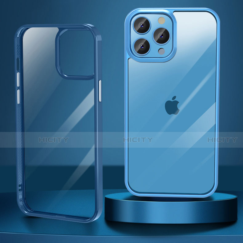 Custodia Silicone Trasparente Specchio Laterale Cover M04 per Apple iPhone 14 Pro