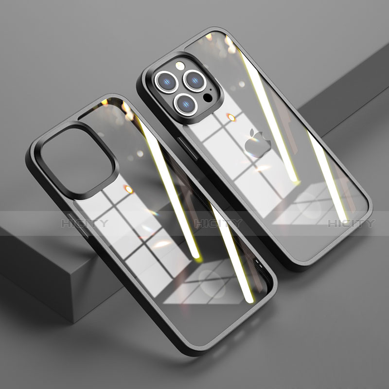Custodia Silicone Trasparente Specchio Laterale Cover M04 per Apple iPhone 15 Pro Max
