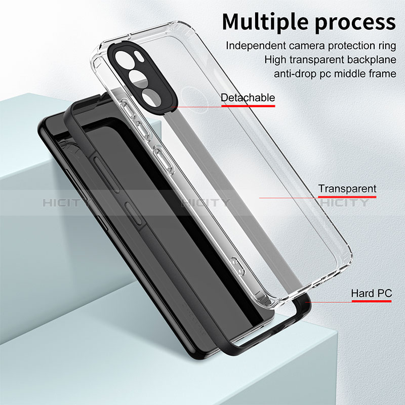 Custodia Silicone Trasparente Specchio Laterale Cover MQ1 per Motorola Moto G31