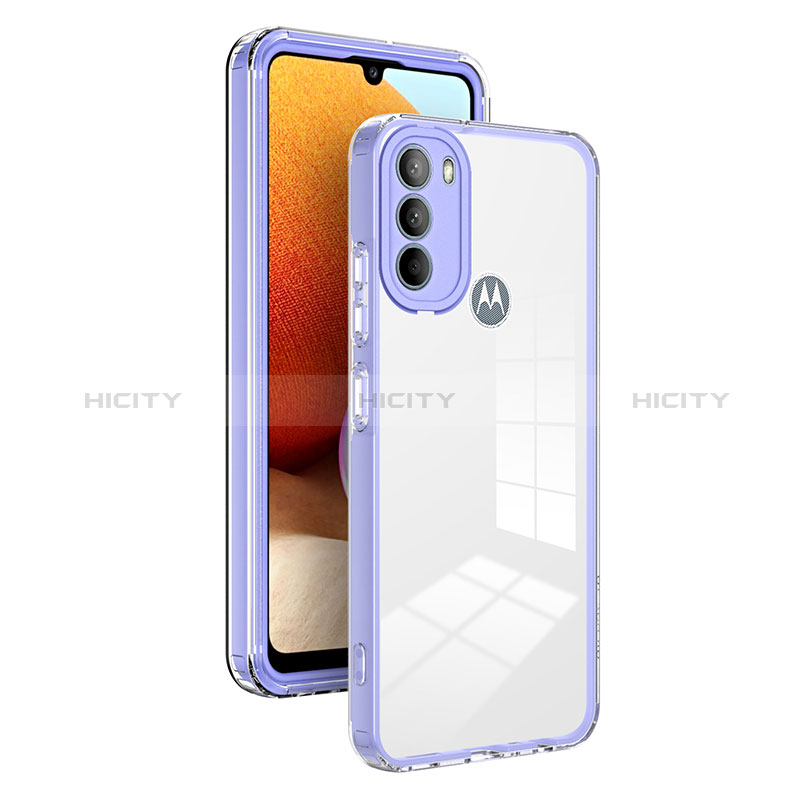 Custodia Silicone Trasparente Specchio Laterale Cover MQ1 per Motorola Moto G31 Viola