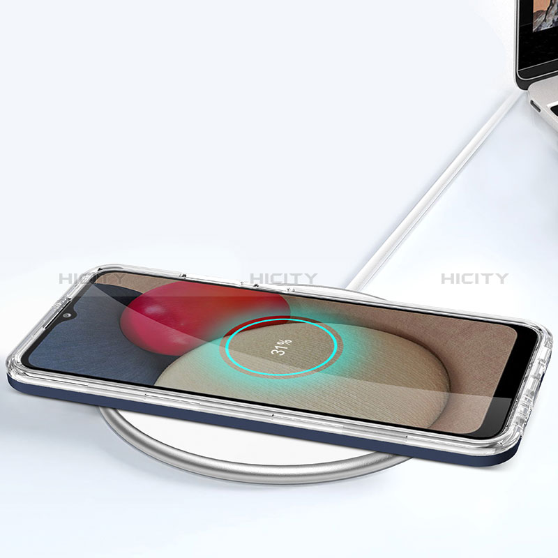 Custodia Silicone Trasparente Specchio Laterale Cover MQ1 per Samsung Galaxy A02s