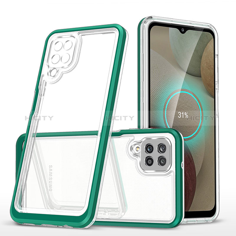 Custodia Silicone Trasparente Specchio Laterale Cover MQ1 per Samsung Galaxy A12 Nacho Verde