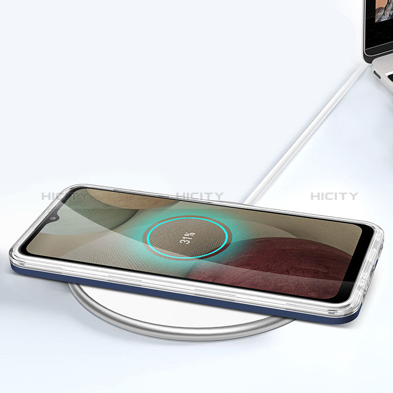 Custodia Silicone Trasparente Specchio Laterale Cover MQ1 per Samsung Galaxy M12