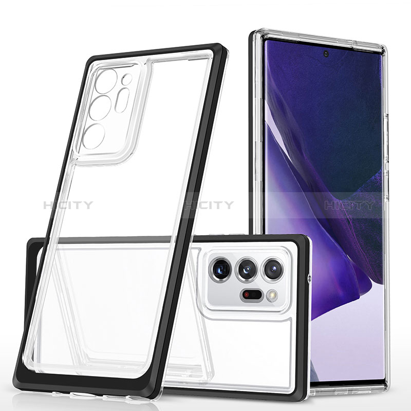 Custodia Silicone Trasparente Specchio Laterale Cover MQ1 per Samsung Galaxy Note 20 Ultra 5G Nero