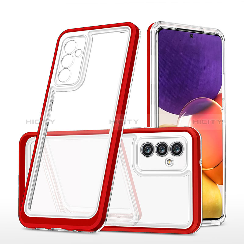 Custodia Silicone Trasparente Specchio Laterale Cover MQ1 per Samsung Galaxy Quantum2 5G Rosso