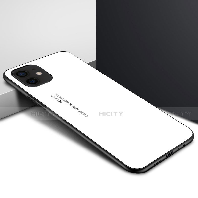Custodia Silicone Trasparente Specchio Laterale Cover N01 per Apple iPhone 12 Mini Bianco