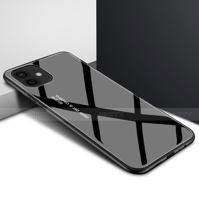 Custodia Silicone Trasparente Specchio Laterale Cover N01 per Apple iPhone 12 Nero