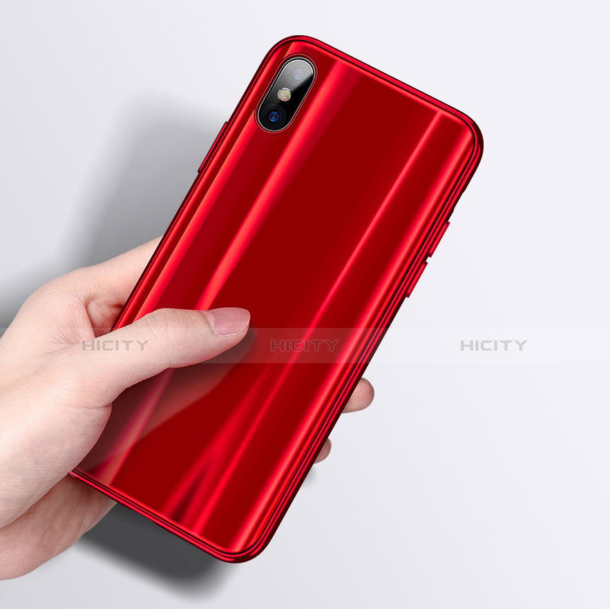 Custodia Silicone Trasparente Specchio Laterale Cover per Apple iPhone Xs