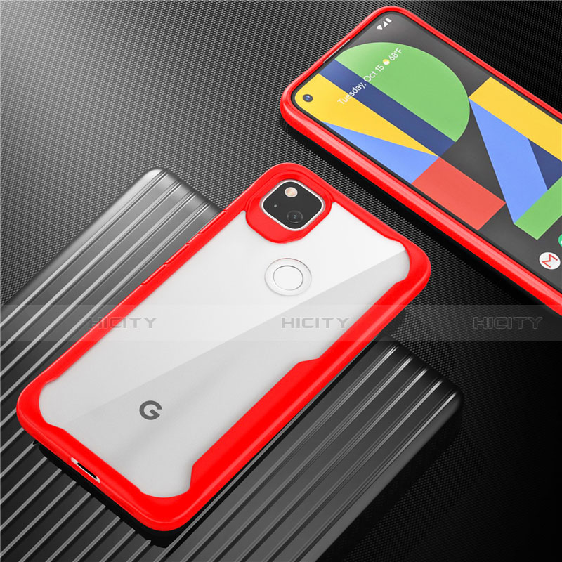 Custodia Silicone Trasparente Specchio Laterale Cover per Google Pixel 4a