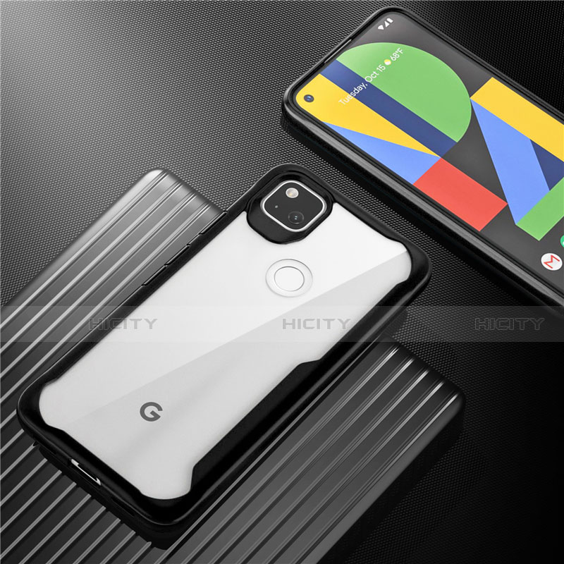 Custodia Silicone Trasparente Specchio Laterale Cover per Google Pixel 4a