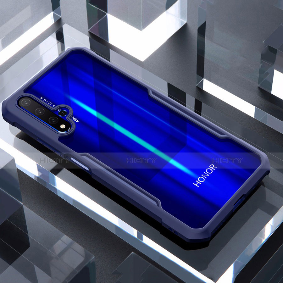 Custodia Silicone Trasparente Specchio Laterale Cover per Huawei Honor 20S Blu