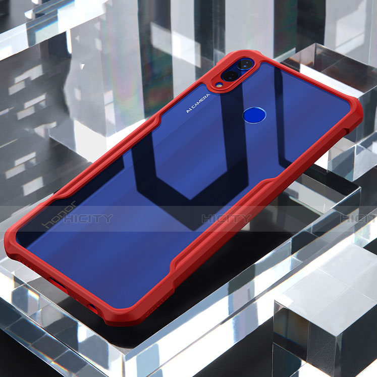 Custodia Silicone Trasparente Specchio Laterale Cover per Huawei Honor 8X Rosso